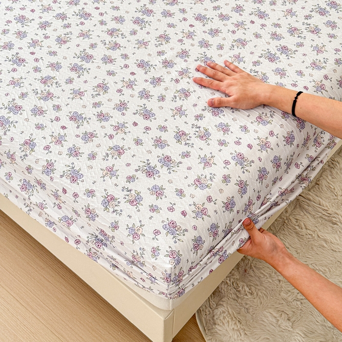 91家纺网 家纺一手货源 找家纺 小萌虎2025新款双层纱皱皱棉床笠 仙游记