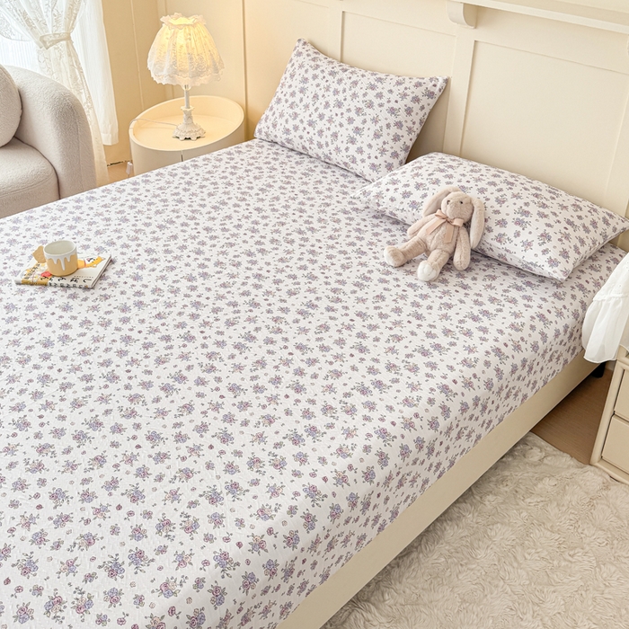 91家纺网 家纺一手货源 找家纺 小萌虎2025新款双层纱皱皱棉床笠 仙游记