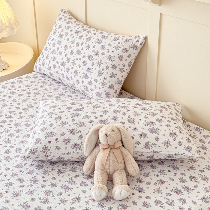 91家纺网 家纺一手货源 找家纺 小萌虎2025新款双层纱皱皱棉床笠 仙游记