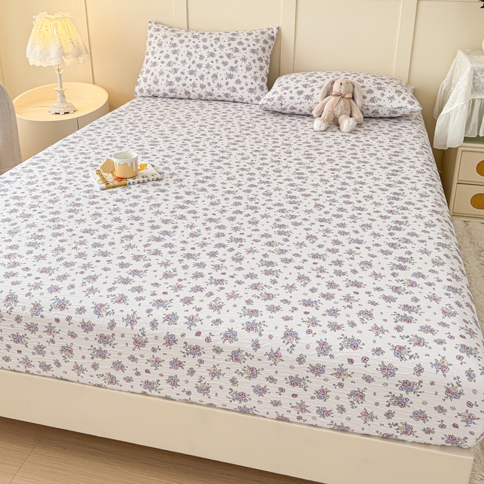 91家纺网 家纺一手货源 找家纺 小萌虎2025新款双层纱皱皱棉床笠 仙游记