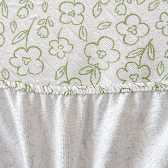 91家纺网 家纺一手货源 找家纺 小萌虎2025新款双层纱皱皱棉床笠 花梦里