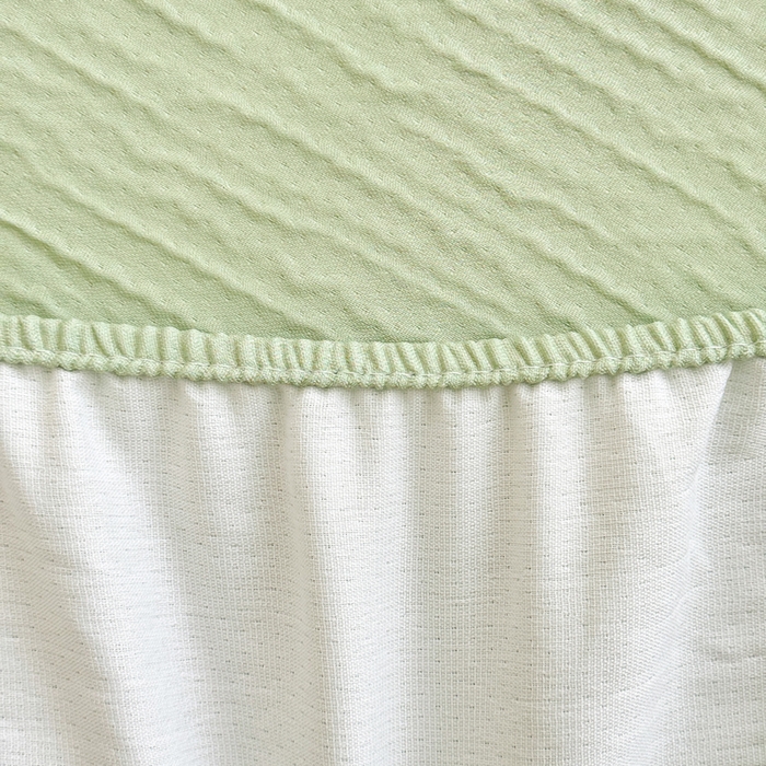 91家纺网 家纺一手货源 找家纺 小萌虎2025新款双层纱皱皱棉床笠 果绿