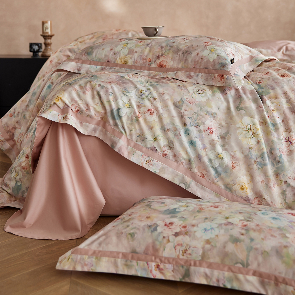 91家纺网 家纺一手货源 找家纺 （总）轩和家居 2025新款轻奢A类70S长绒棉纯棉印花四件套-第二组