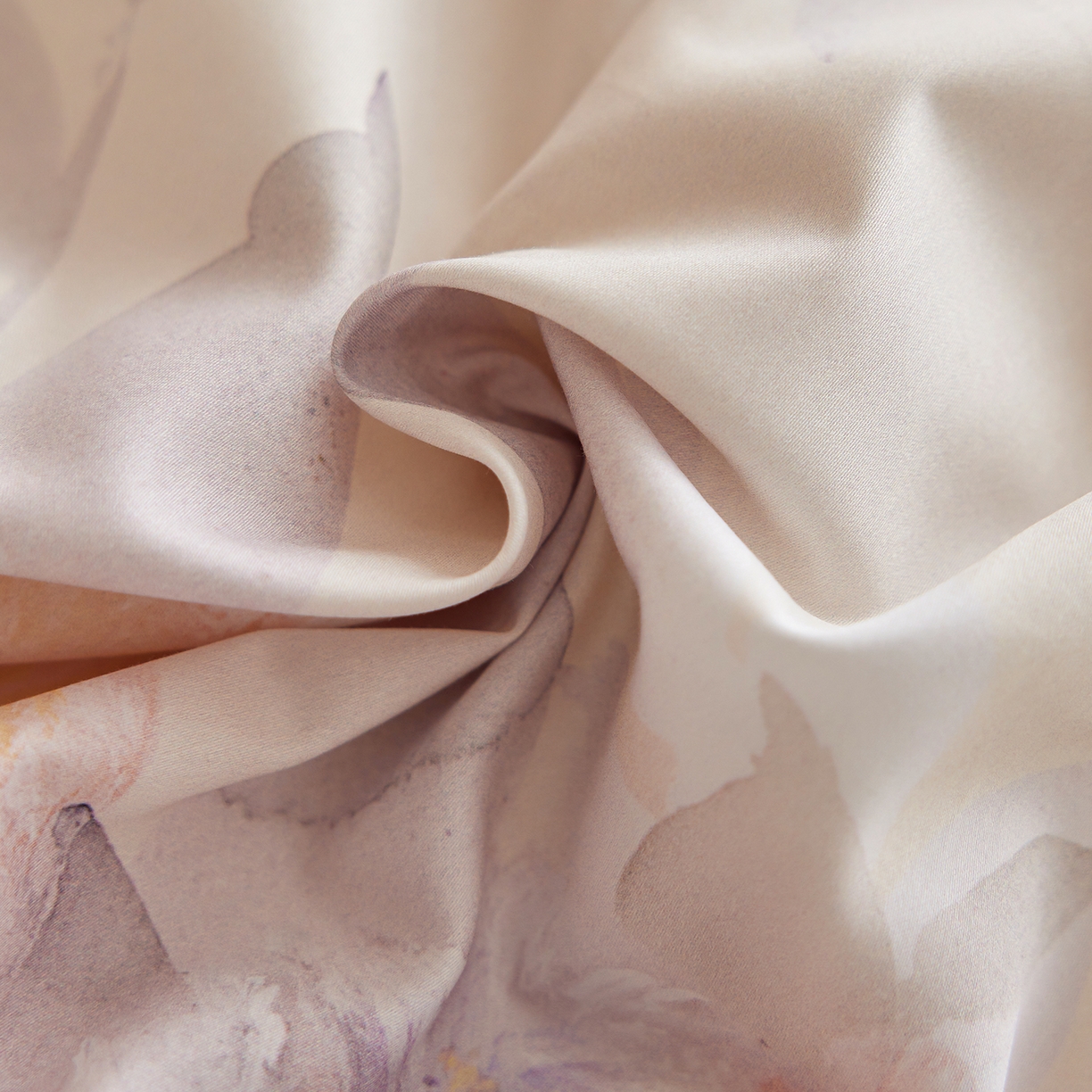 91家纺网 家纺一手货源 找家纺 轩和家居 2025新款轻奢A类70S长绒棉纯棉印花四件套-第二组 烟洛