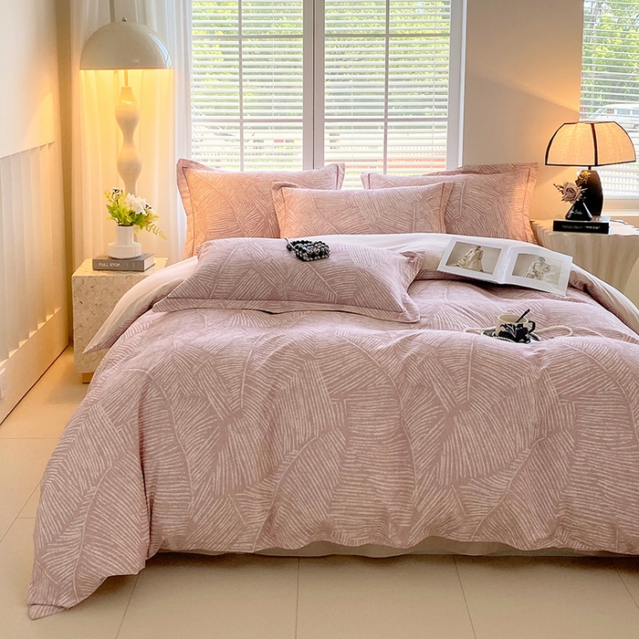 91家纺网 家纺一手货源 找家纺 威布斯 2025新疆棉全棉生态加厚磨毛四件套逐也-粉