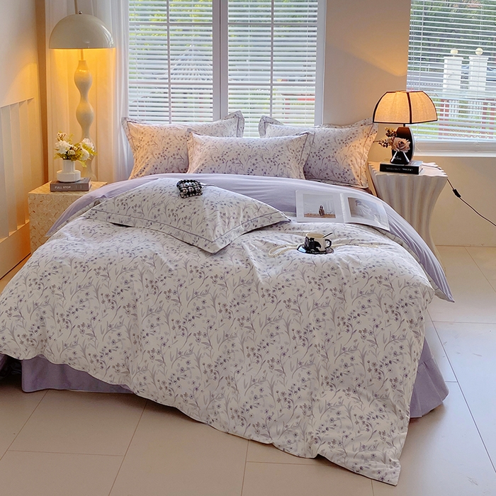 91家纺网 家纺一手货源 找家纺 威布斯 2025新疆棉全棉生态加厚磨毛四件套樱贝