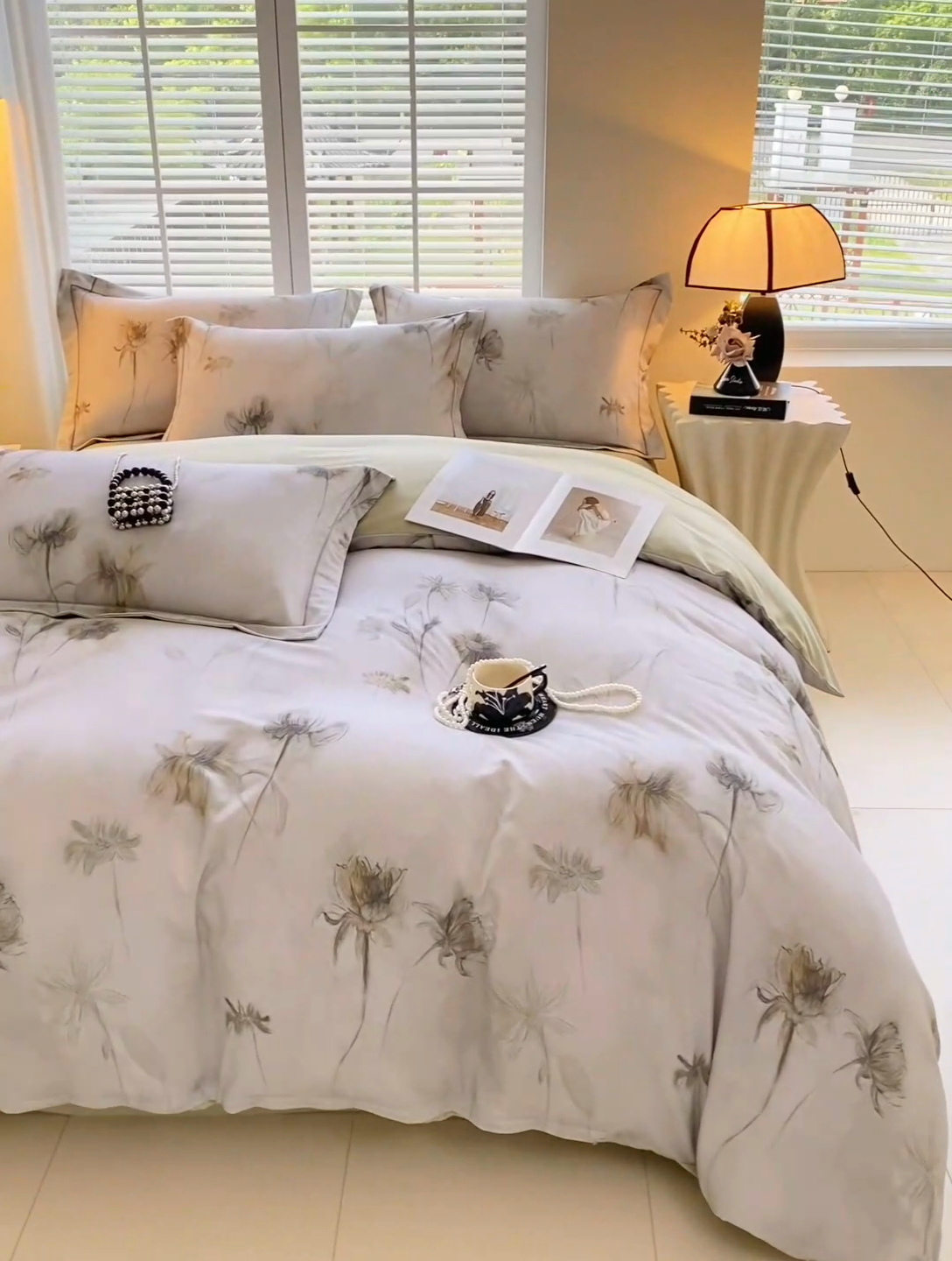 91家纺网 家纺一手货源 找家纺 威布斯 2025新疆棉全棉生态加厚磨毛四件套嬉秋集-灰