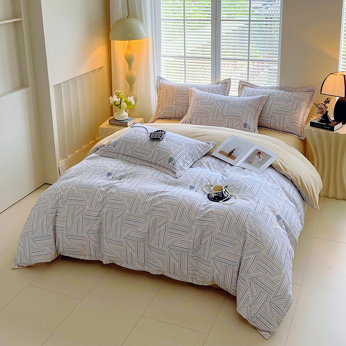 91家纺网 家纺一手货源 找家纺 威布斯 2025新疆棉全棉生态加厚磨毛四件套云树里-兰