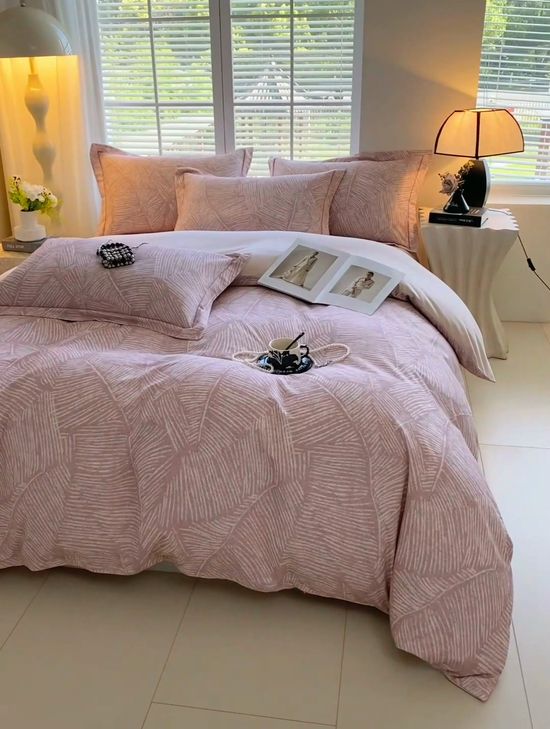 91家纺网 家纺一手货源 找家纺 威布斯 2025新疆棉全棉生态加厚磨毛四件套逐也-粉