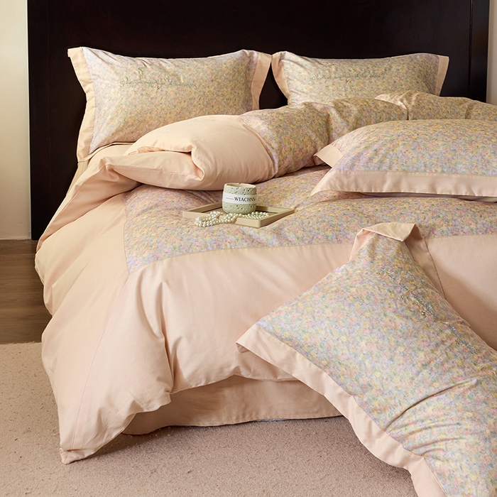 91家纺网 家纺一手货源 找家纺 迷尚家居 2025新款天丝棉磨毛工艺款四件套 卡洛桔