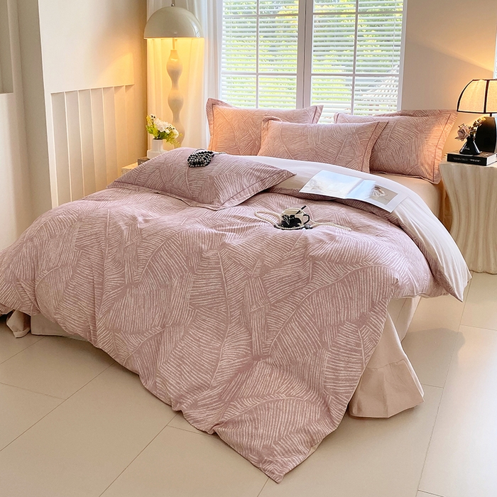 91家纺网 家纺一手货源 找家纺 威布斯 2025新疆棉全棉生态加厚磨毛四件套逐也-粉