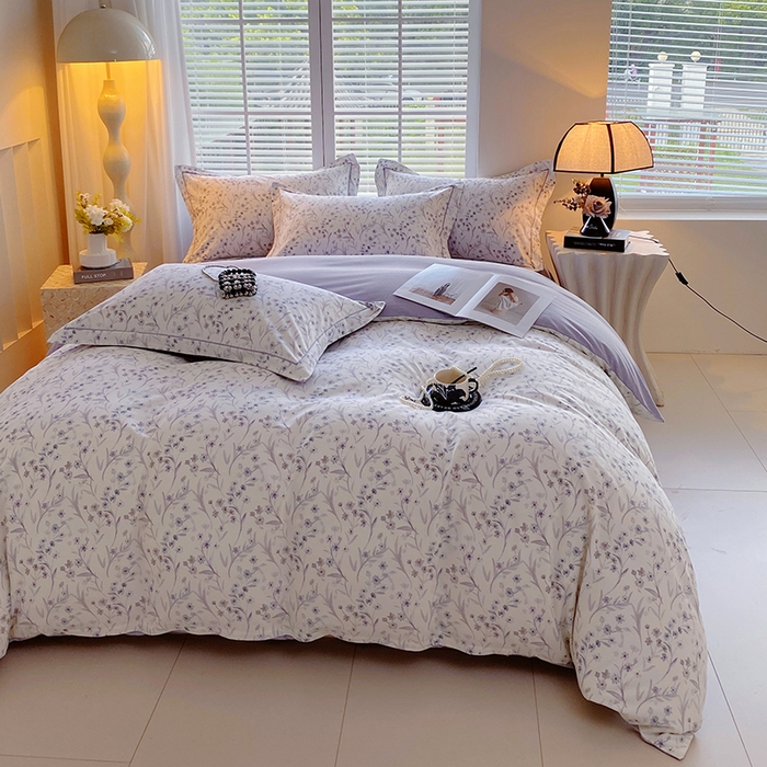 91家纺网 家纺一手货源 找家纺 威布斯 2025新疆棉全棉生态加厚磨毛四件套樱贝