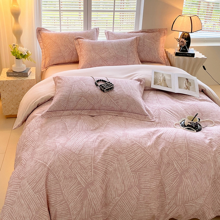 91家纺网 家纺一手货源 找家纺 威布斯 2025新疆棉全棉生态加厚磨毛四件套逐也-粉