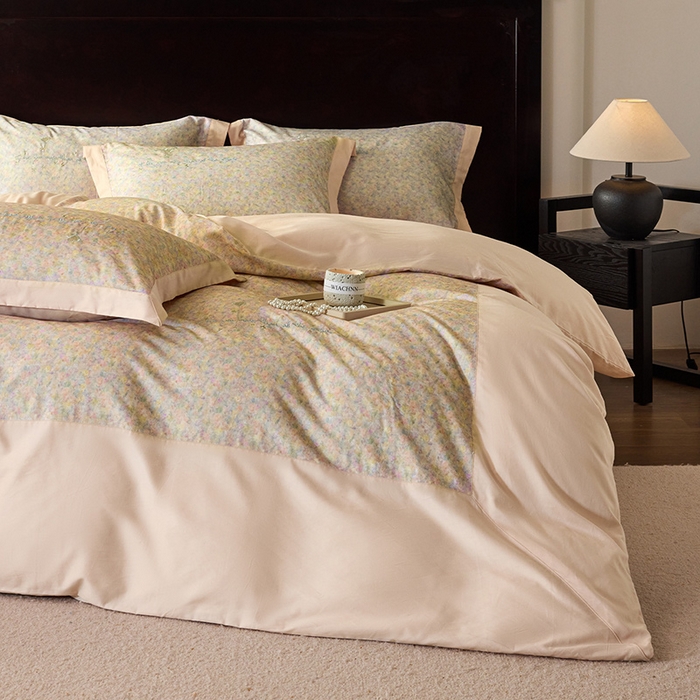 91家纺网 家纺一手货源 找家纺 迷尚家居 2025新款天丝棉磨毛工艺款四件套 卡洛桔