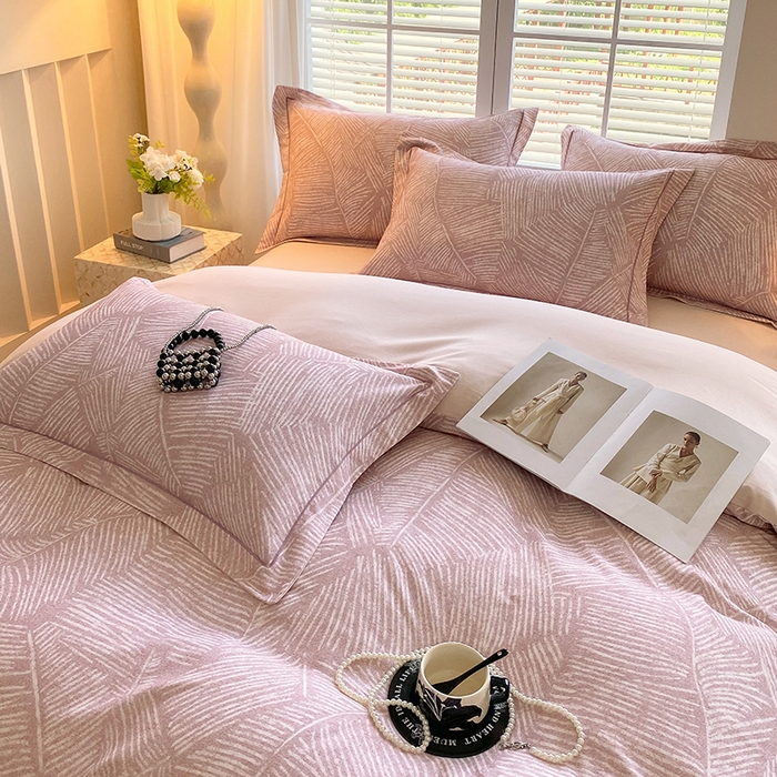 91家纺网 家纺一手货源 找家纺 威布斯 2025新疆棉全棉生态加厚磨毛四件套逐也-粉