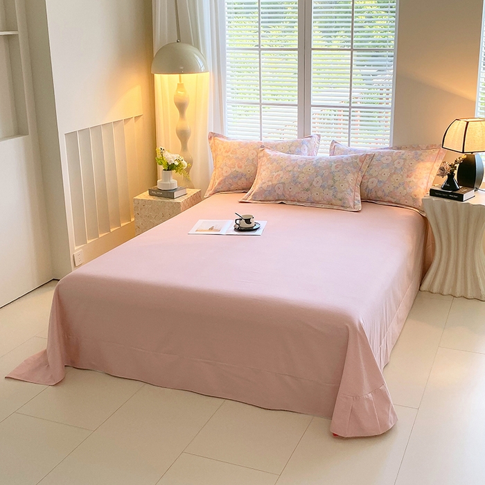 91家纺网 家纺一手货源 找家纺 威布斯 2025新疆棉全棉生态加厚磨毛四件套仙女星尘-粉