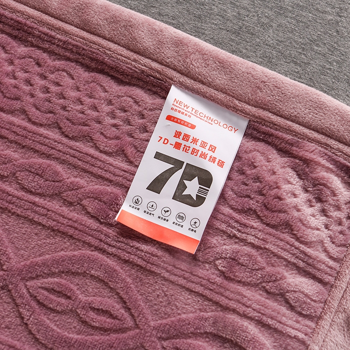 91家纺网 家纺一手货源 找家纺 小牛席业 2025新款7D雕花牛奶绒毛毯 紫色