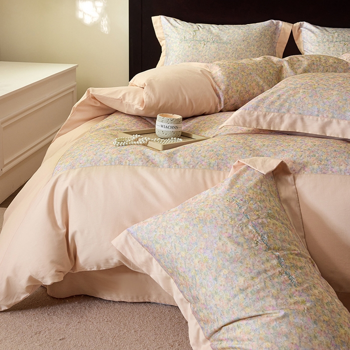 91家纺网 家纺一手货源 找家纺 迷尚家居 2025新款天丝棉磨毛工艺款四件套 卡洛桔