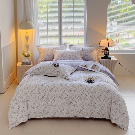 威布斯 2025新疆棉全棉生态加厚磨毛四件套樱贝