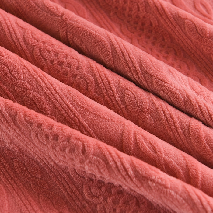 91家纺网 家纺一手货源 找家纺 小牛席业 2025新款7D雕花牛奶绒毛毯 豆沙