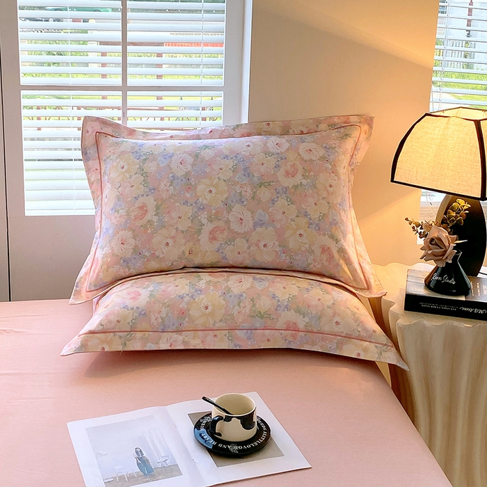 91家纺网 家纺一手货源 找家纺 威布斯 2025新疆棉全棉生态加厚磨毛四件套仙女星尘-粉