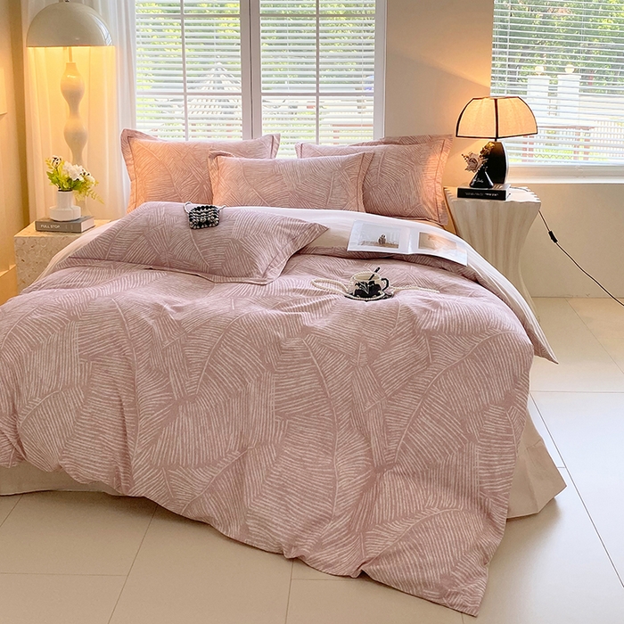 91家纺网 家纺一手货源 找家纺 威布斯 2025新疆棉全棉生态加厚磨毛四件套逐也-粉