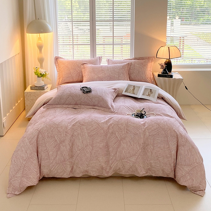 91家纺网 家纺一手货源 找家纺 威布斯 2025新疆棉全棉生态加厚磨毛四件套逐也-粉