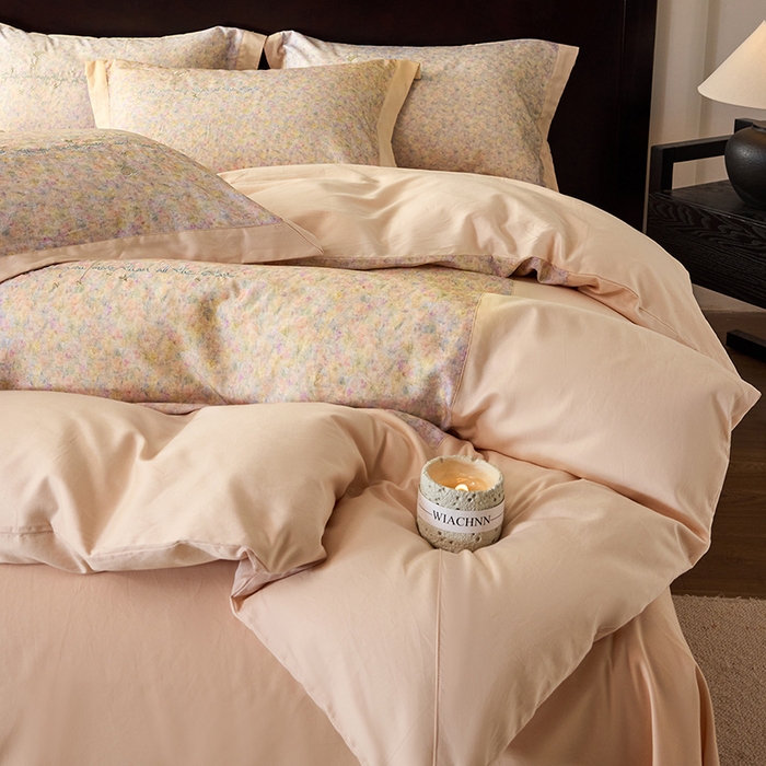 91家纺网 家纺一手货源 找家纺 迷尚家居 2025新款天丝棉磨毛工艺款四件套 卡洛桔