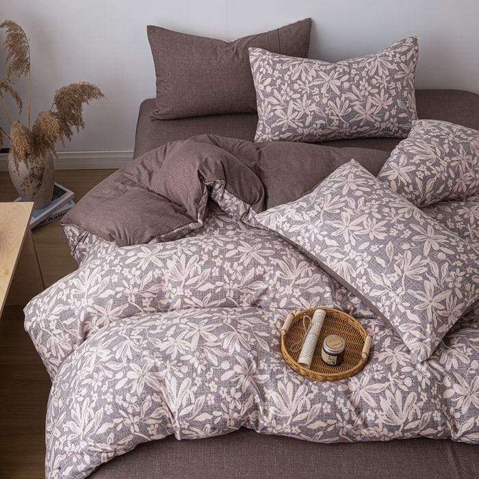 91家纺网 家纺一手货源 找家纺 芯贝儿 2025秋冬新品加厚原麻复古风亚麻皱皱双层纱水洗m四件套 苍梧