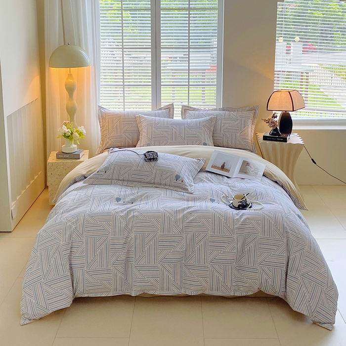 91家纺网 家纺一手货源 找家纺 威布斯 2025新疆棉全棉生态加厚磨毛四件套云树里-兰