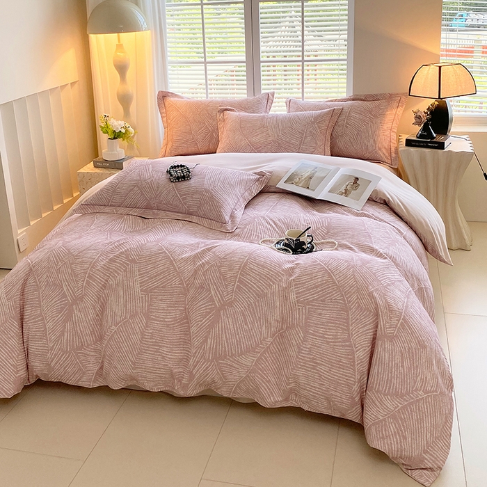 91家纺网 家纺一手货源 找家纺 威布斯 2025新疆棉全棉生态加厚磨毛四件套逐也-粉