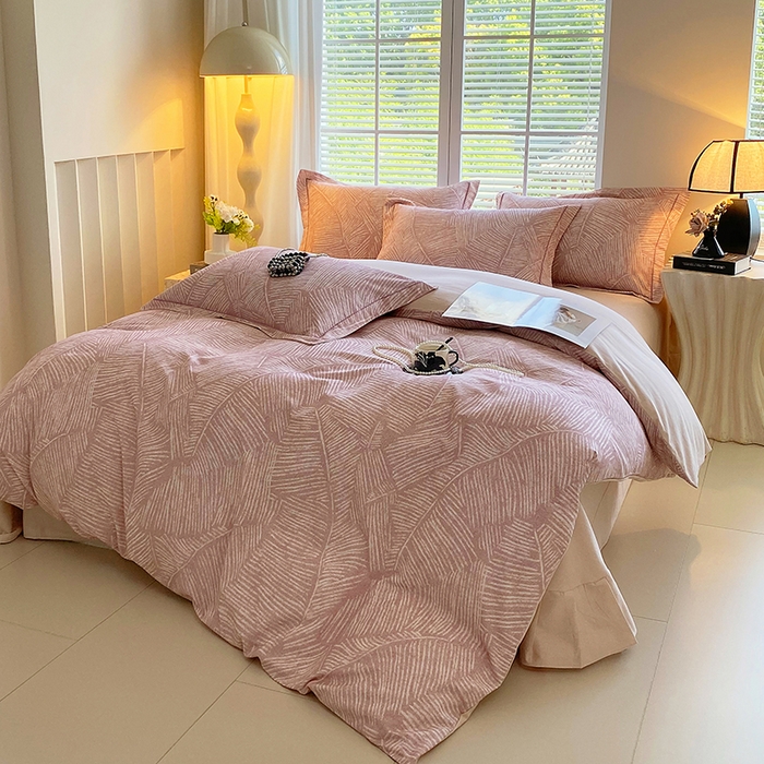 91家纺网 家纺一手货源 找家纺 威布斯 2025新疆棉全棉生态加厚磨毛四件套逐也-粉