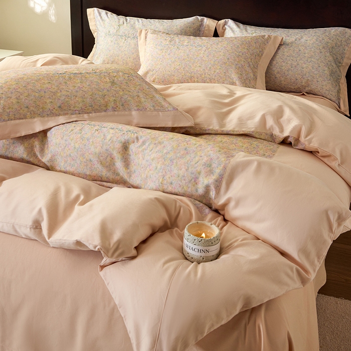 91家纺网 家纺一手货源 找家纺 迷尚家居 2025新款天丝棉磨毛工艺款四件套 卡洛桔