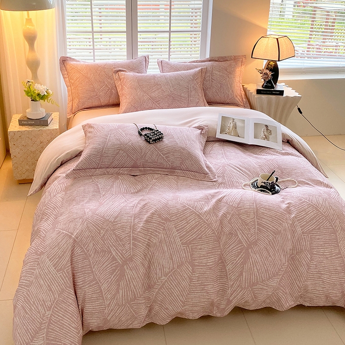 91家纺网 家纺一手货源 找家纺 威布斯 2025新疆棉全棉生态加厚磨毛四件套逐也-粉