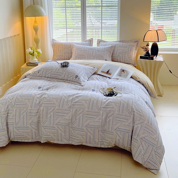 91家纺网 家纺一手货源 找家纺 威布斯 2025新疆棉全棉生态加厚磨毛四件套云树里-兰