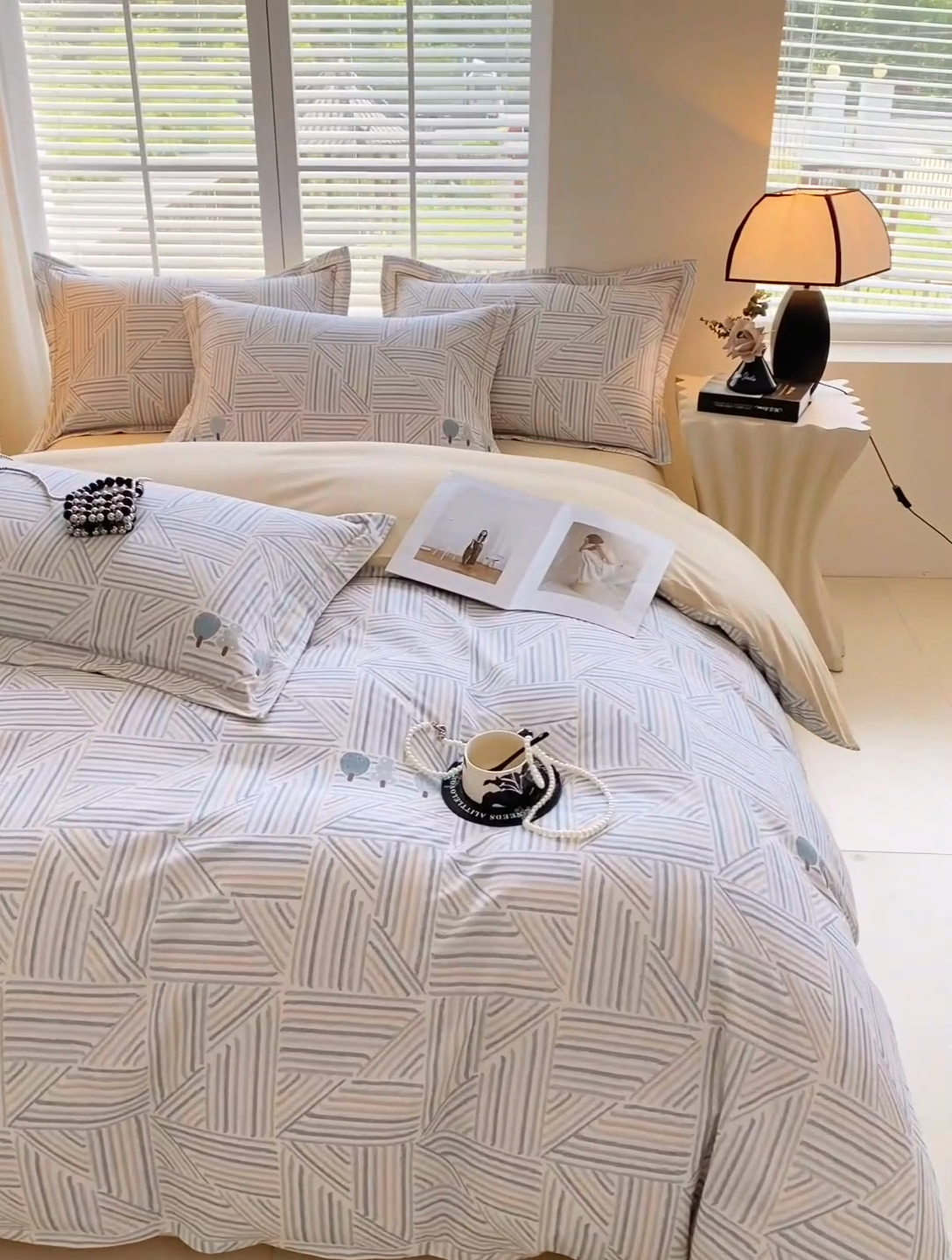 91家纺网 家纺一手货源 找家纺 威布斯 2025新疆棉全棉生态加厚磨毛四件套云树里-兰