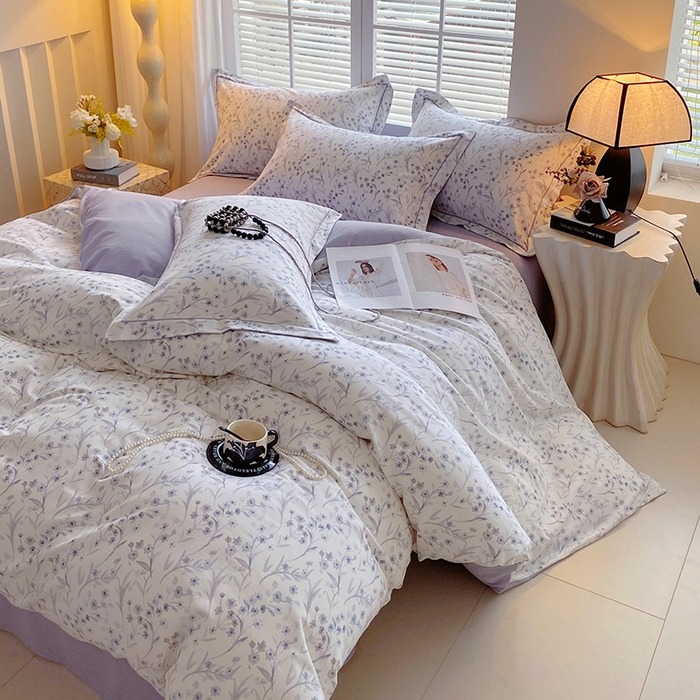 91家纺网 家纺一手货源 找家纺 威布斯 2025新疆棉全棉生态加厚磨毛四件套樱贝