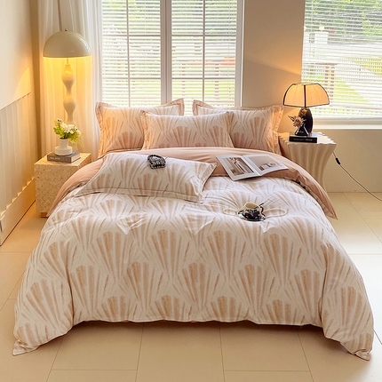 威布斯 2025新疆棉全棉生态加厚磨毛四件套薇尔拉-黄