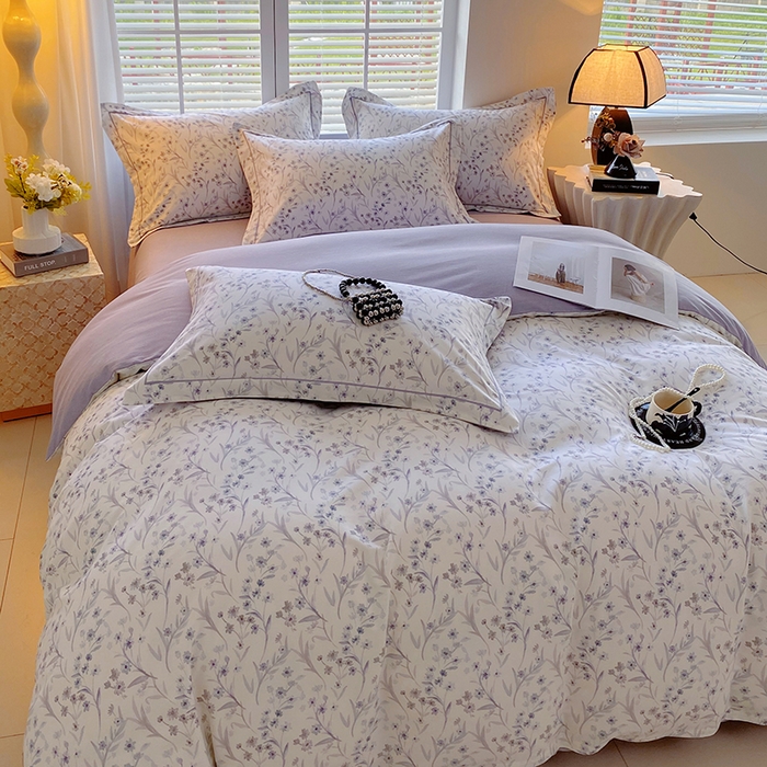 91家纺网 家纺一手货源 找家纺 威布斯 2025新疆棉全棉生态加厚磨毛四件套樱贝