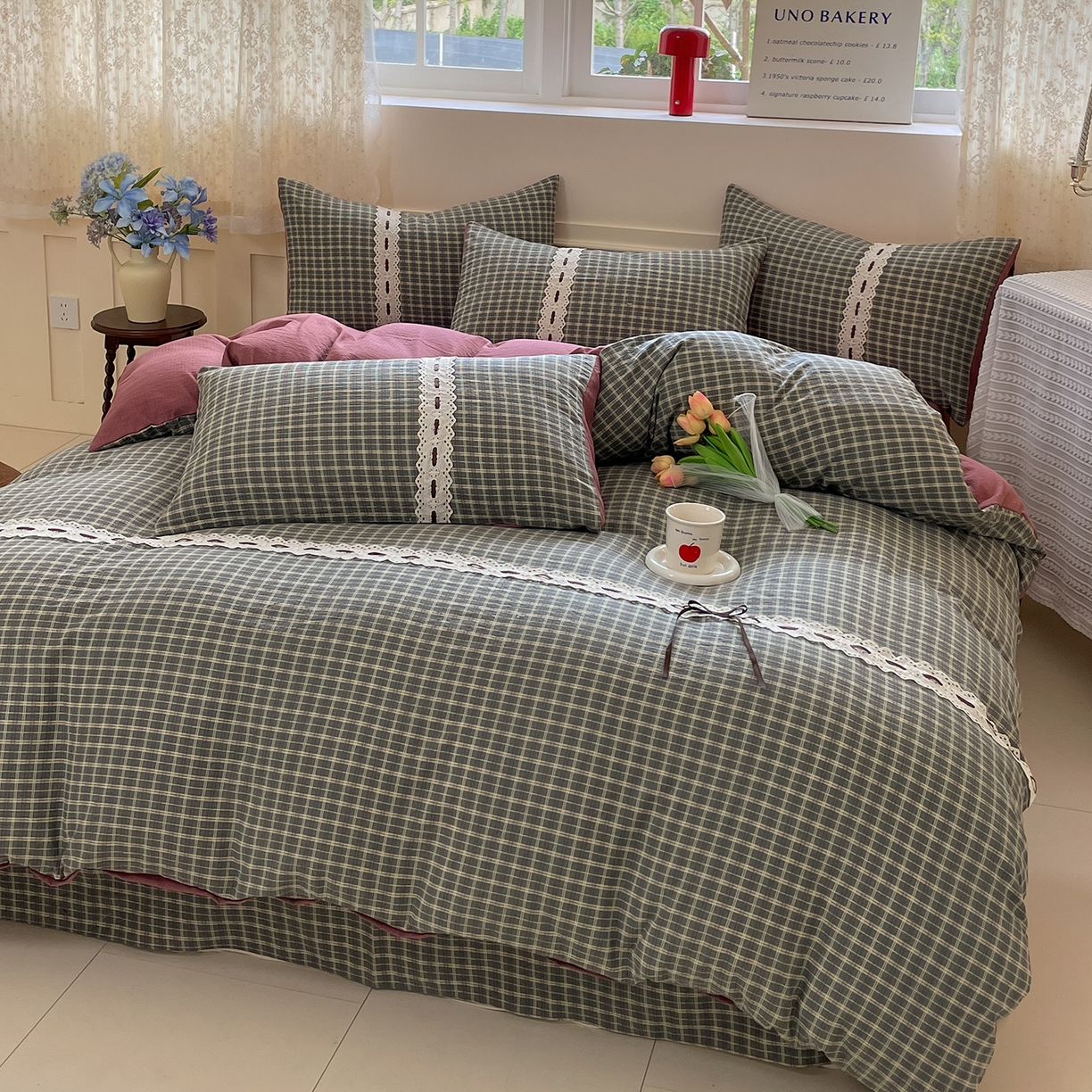 91家纺网 家纺一手货源 找家纺 韩后家纺 2025新款木棉印花四件套 艾格-绿