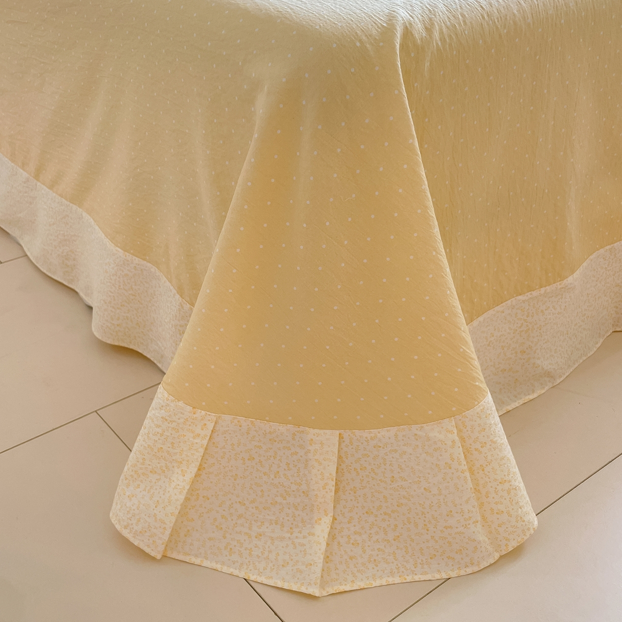 91家纺网 家纺一手货源 找家纺 韩后家纺 2025新款木棉印花四件套 塞纳花园-黄