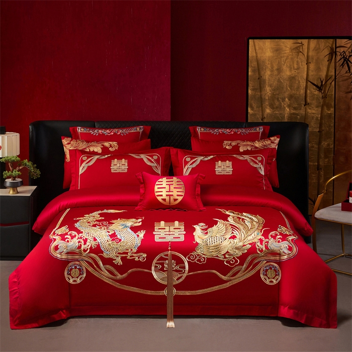 91家纺网 家纺一手货源 找家纺 （总）宏羽纺家纺 2025新款全棉100%全棉新中式婚庆多件套