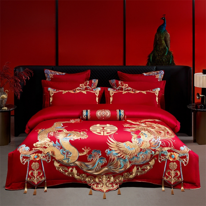 91家纺网 家纺一手货源 找家纺 （总）宏羽纺家纺 2025新款全棉100%全棉新中式婚庆多件套