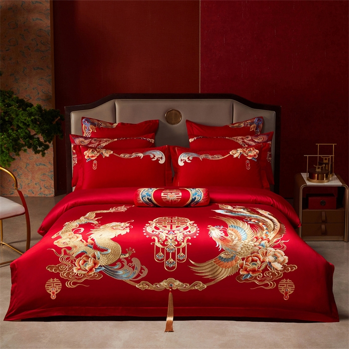 91家纺网 家纺一手货源 找家纺 （总）宏羽纺家纺 2025新款全棉100%全棉新中式婚庆多件套