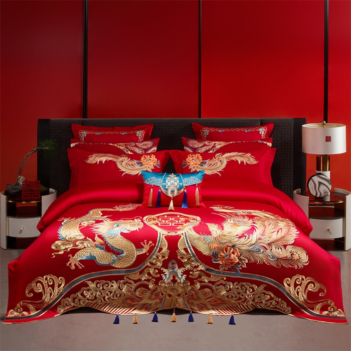 91家纺网 家纺一手货源 找家纺 （总）宏羽纺家纺 2025新款全棉100%全棉新中式婚庆多件套