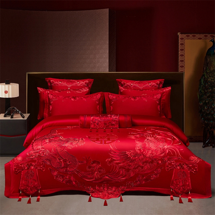 91家纺网 家纺一手货源 找家纺 （总）宏羽纺家纺 2025新款全棉100%全棉新中式婚庆多件套