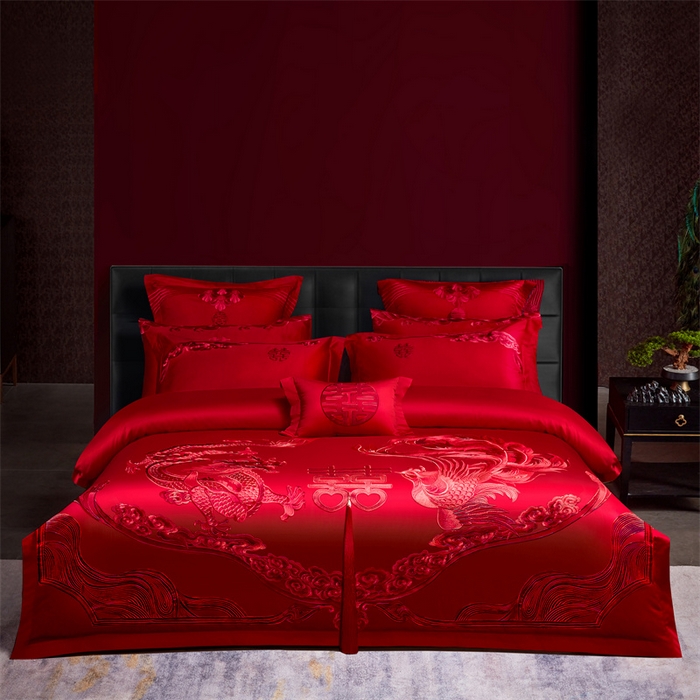 91家纺网 家纺一手货源 找家纺 （总）宏羽纺家纺 2025新款全棉100%全棉新中式婚庆多件套