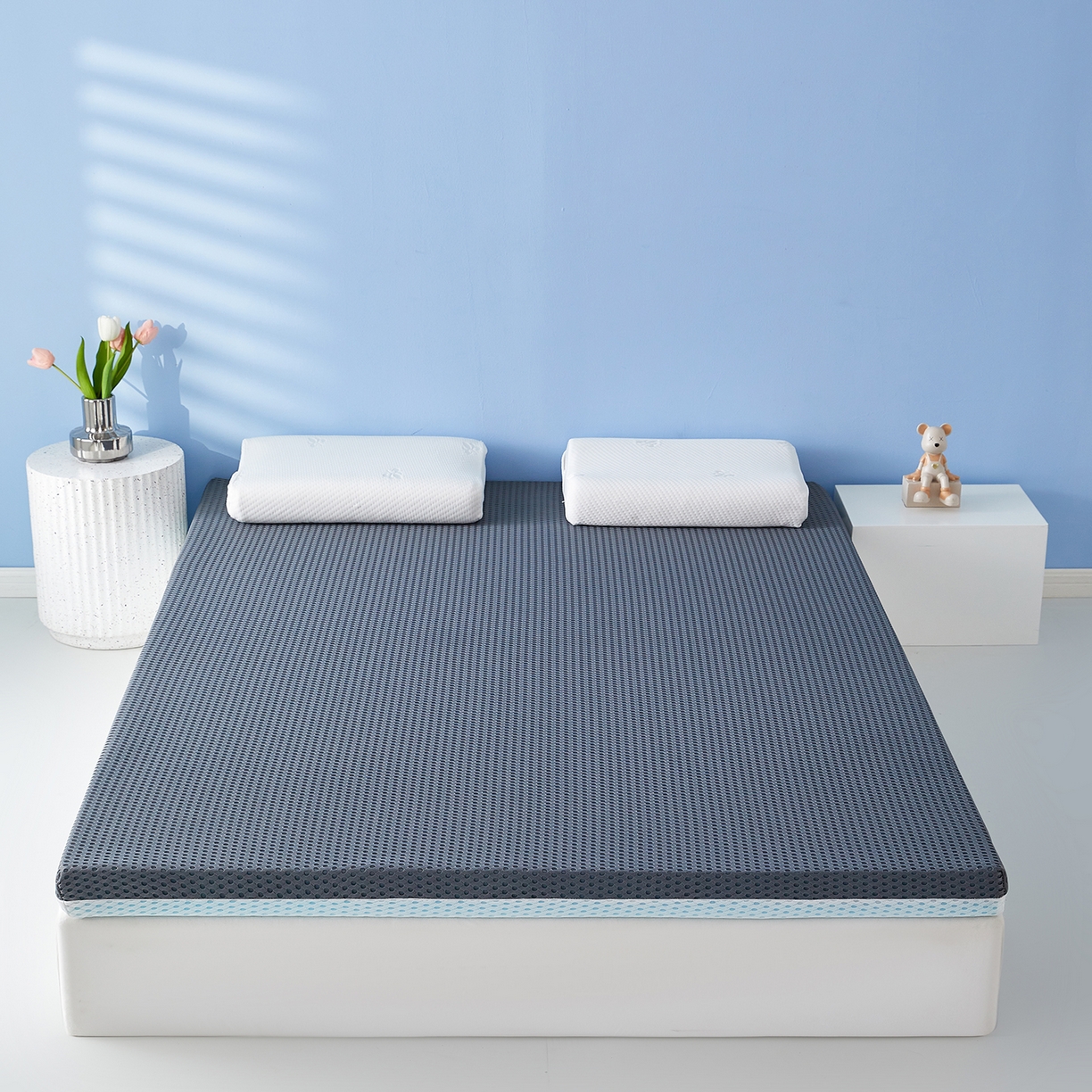 91家纺网 家纺一手货源 找家纺 芊梵床垫 2025新款凝胶记忆棉海绵床垫 舒睡黑-5cm