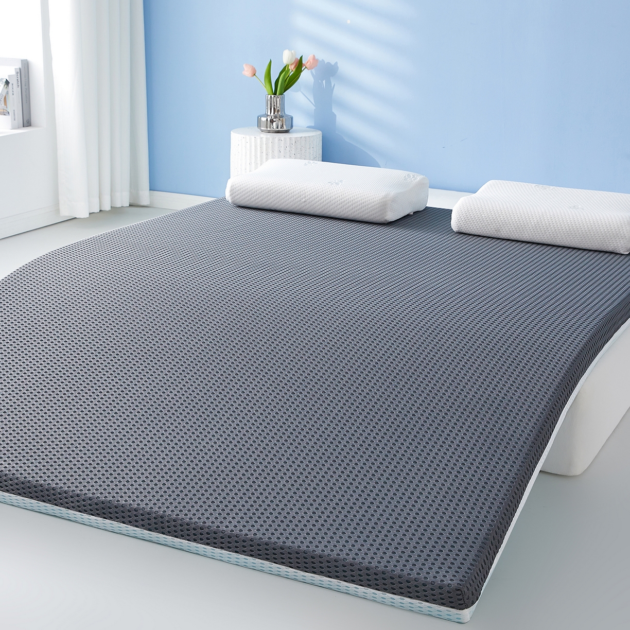 91家纺网 家纺一手货源 找家纺 芊梵床垫 2025新款凝胶记忆棉海绵床垫 舒睡黑-5cm