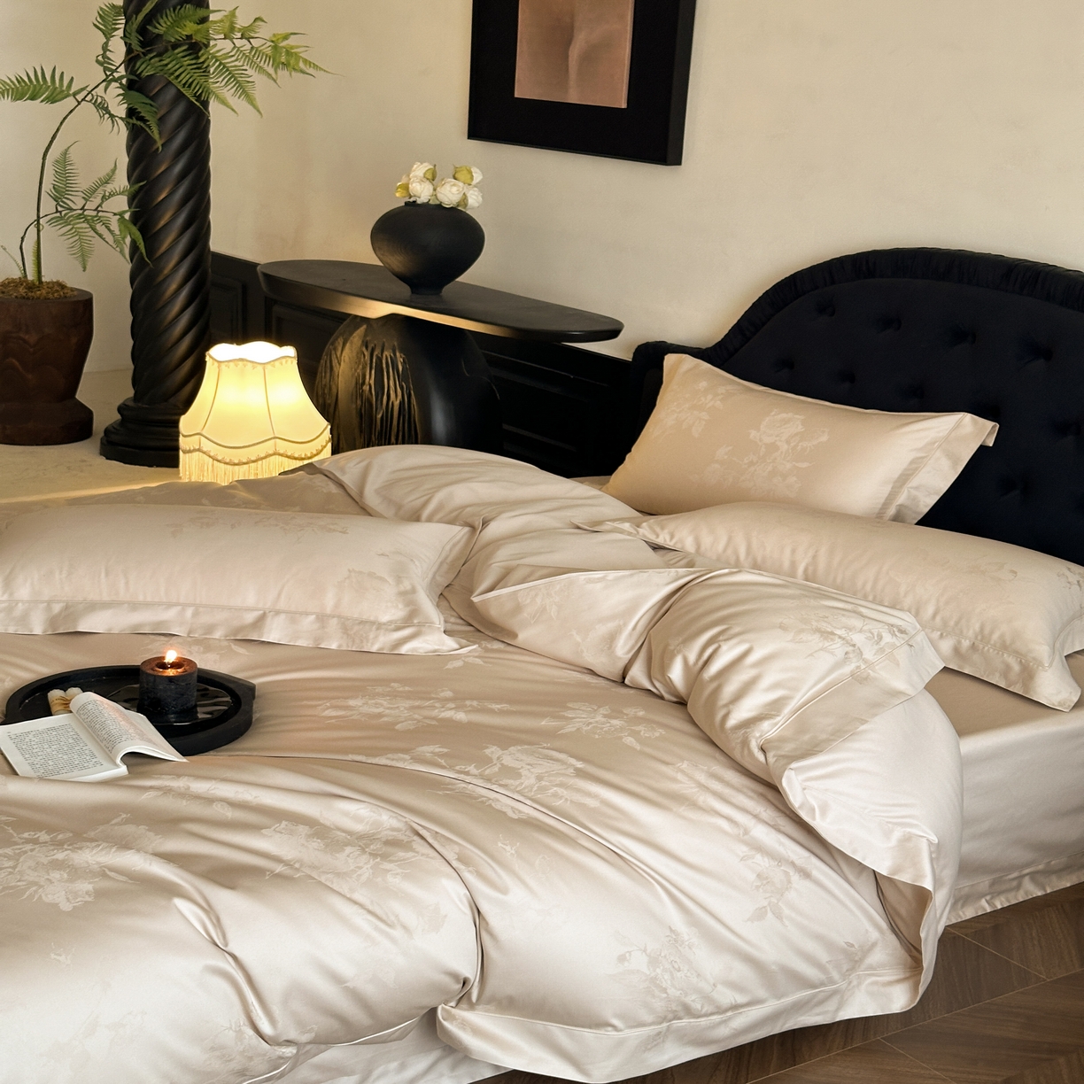 91家纺网 家纺一手货源 找家纺 （总）太古汇家居 2025新款全棉纯棉提花“花屿寻”系列四件套